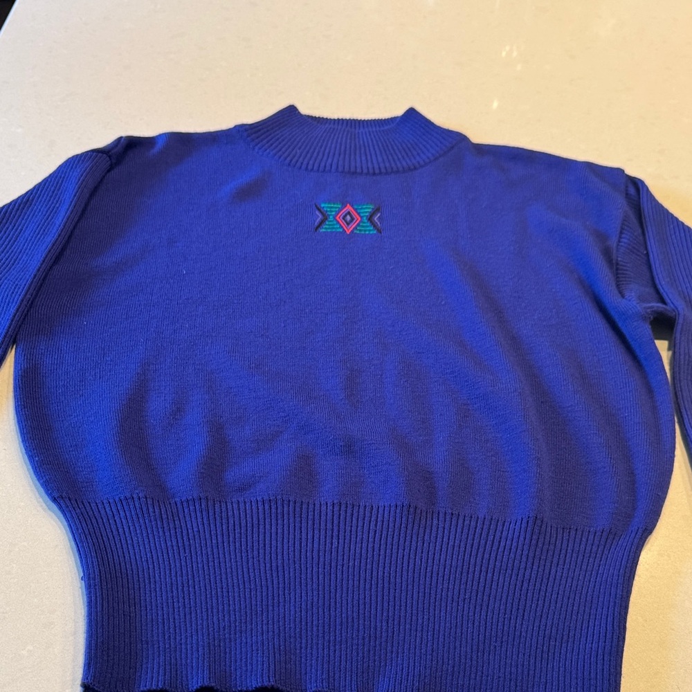 Vibrant Blue Turtleneck Sweater